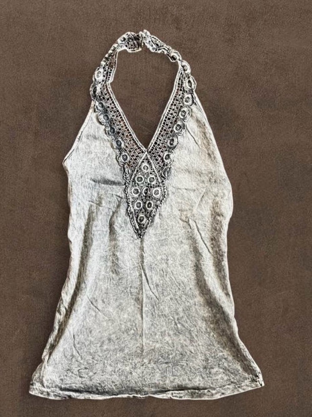 American Age Embroidered Halter Top